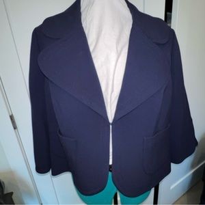 Boden Navy Blue Satin Lined Sylvia Cropped Jacket Size 16 NEW with tags